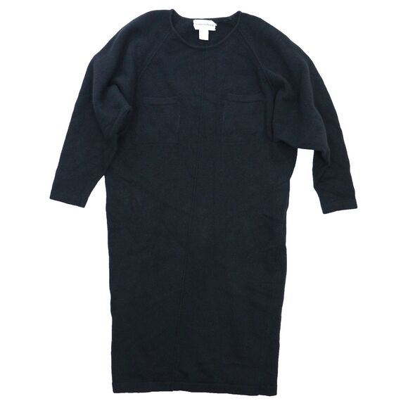 Expressions Dresses & Skirts - Vintage Black Sweater Dress Wool Rabbit SZ M Lagenlook Cozycore Pockets Modest